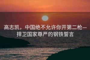 高志凱，中國絕不允許你開第二槍—捍衛(wèi)國家尊嚴(yán)的鋼鐵誓言