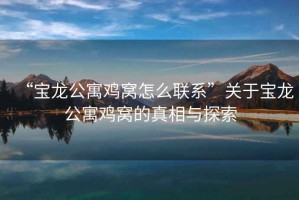 “寶龍公寓雞窩怎么聯(lián)系”關(guān)于寶龍公寓雞窩的真相與探索
