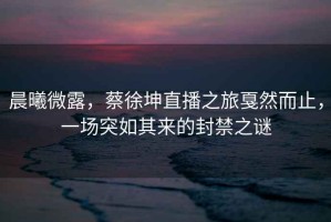 晨曦微露，蔡徐坤直播之旅戛然而止，一場突如其來的封禁之謎