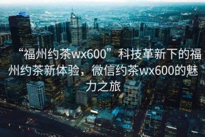 “福州約茶wx600”科技革新下的福州約茶新體驗，微信約茶wx600的魅力之旅