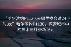 “哈爾濱約P1130.去哪里找合適24小時(shí).cc”哈爾濱約P1130，探索城市中的技術(shù)與社交新紀(jì)元