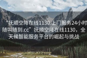 “撫順空降在線1130.上門服務(wù)24小時(shí)隨叫隨到.cc”撫順空降在線1130，全天候智能服務(wù)平臺(tái)的崛起與挑戰(zhàn)