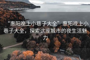 “惠陽晚上小巷子大全”惠陽晚上小巷子大全，探索這座城市的夜生活魅力