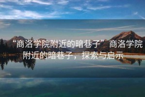 “商洛學(xué)院附近的暗巷子”商洛學(xué)院附近的暗巷子，探索與啟示