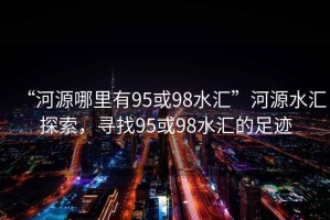 “河源哪里有95或98水匯”河源水匯探索，尋找95或98水匯的足跡
