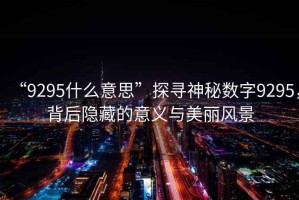 “9295什么意思”探尋神秘?cái)?shù)字9295，背后隱藏的意義與美麗風(fēng)景