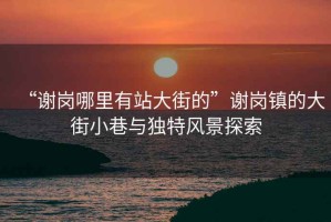 “謝崗哪里有站大街的”謝崗鎮(zhèn)的大街小巷與獨特風(fēng)景探索