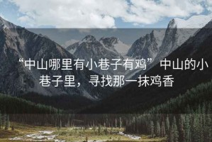 “中山哪里有小巷子有雞”中山的小巷子里，尋找那一抹雞香