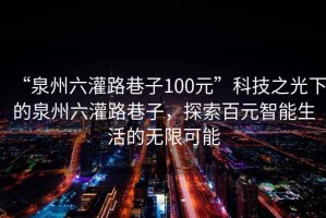 “泉州六灌路巷子100元”科技之光下的泉州六灌路巷子，探索百元智能生活的無限可能