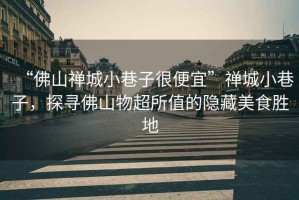 “佛山禪城小巷子很便宜”禪城小巷子，探尋佛山物超所值的隱藏美食勝地