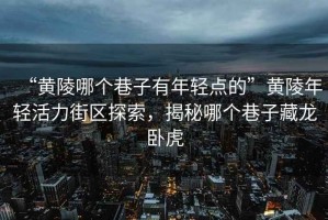 “黃陵哪個巷子有年輕點的”黃陵年輕活力街區(qū)探索，揭秘哪個巷子藏龍臥虎