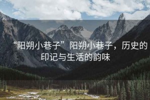 “陽(yáng)朔小巷子”陽(yáng)朔小巷子，歷史的印記與生活的韻味