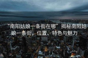 “南陽(yáng)姑娘一條街在哪”揭秘南陽(yáng)姑娘一條街，位置、特色與魅力