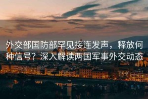 外交部國防部罕見接連發(fā)聲，釋放何種信號？深入解讀兩國軍事外交動態(tài)