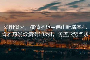 驕陽似火，疫情不退—佛山新增基孔肯雅熱確診病例108例，防控形勢嚴峻