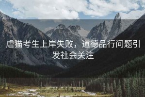 虐貓考生上岸失敗，道德品行問題引發(fā)社會(huì)關(guān)注
