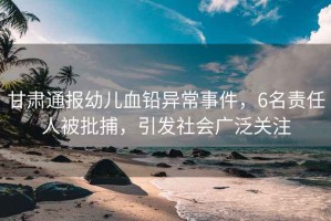 甘肅通報(bào)幼兒血鉛異常事件，6名責(zé)任人被批捕，引發(fā)社會(huì)廣泛關(guān)注