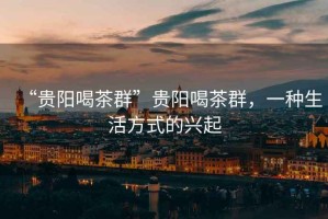 “貴陽(yáng)喝茶群”貴陽(yáng)喝茶群，一種生活方式的興起