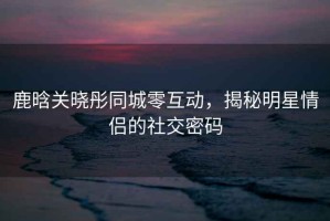 鹿晗關(guān)曉彤同城零互動(dòng)，揭秘明星情侶的社交密碼