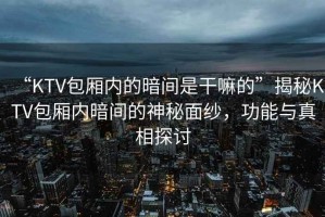 “KTV包廂內(nèi)的暗間是干嘛的”揭秘KTV包廂內(nèi)暗間的神秘面紗，功能與真相探討