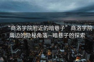 “商洛學(xué)院附近的暗巷子”商洛學(xué)院周邊的隱秘角落—暗巷子的探索
