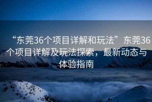 “東莞36個(gè)項(xiàng)目詳解和玩法”東莞36個(gè)項(xiàng)目詳解及玩法探索，最新動(dòng)態(tài)與體驗(yàn)指南