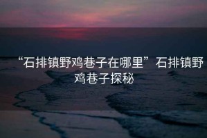 “石排鎮(zhèn)野雞巷子在哪里”石排鎮(zhèn)野雞巷子探秘