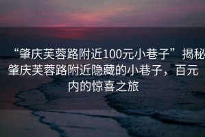 “肇慶芙蓉路附近100元小巷子”揭秘肇慶芙蓉路附近隱藏的小巷子，百元內(nèi)的驚喜之旅
