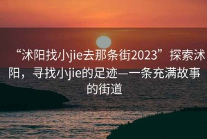 “沭陽找小jie去那條街2023”探索沭陽，尋找小jie的足跡—一條充滿故事的街道