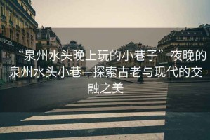 “泉州水頭晚上玩的小巷子”夜晚的泉州水頭小巷—探索古老與現(xiàn)代的交融之美