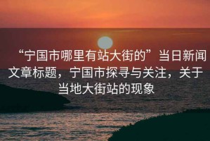 “寧國市哪里有站大街的”當(dāng)日新聞文章標(biāo)題，寧國市探尋與關(guān)注，關(guān)于當(dāng)?shù)卮蠼终镜默F(xiàn)象
