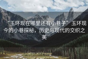 “玉環(huán)現在哪里還有小巷子”玉環(huán)現今的小巷探秘，歷史與現代的交織之美