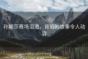 孫穎莎賽場淚灑，背后的故事令人動容