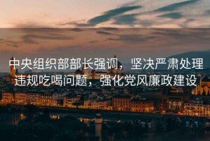中央組織部部長強調(diào)，堅決嚴肅處理違規(guī)吃喝問題，強化黨風(fēng)廉政建設(shè)