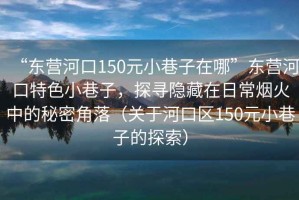 “東營河口150元小巷子在哪”東營河口特色小巷子，探尋隱藏在日常煙火中的秘密角落（關(guān)于河口區(qū)150元小巷子的探索）
