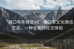 “海口喝茶微信VX”?？诓栉幕⑿沤涣鳎环N全新的社交體驗(yàn)