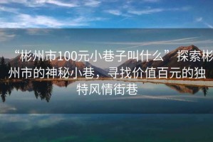 “彬州市100元小巷子叫什么”探索彬州市的神秘小巷，尋找價(jià)值百元的獨(dú)特風(fēng)情街巷