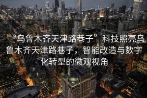 “烏魯木齊天津路巷子”科技照亮烏魯木齊天津路巷子，智能改造與數(shù)字化轉(zhuǎn)型的微觀視角