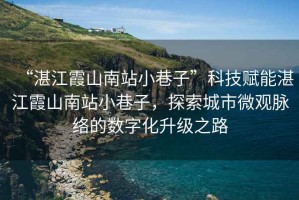 “湛江霞山南站小巷子”科技賦能湛江霞山南站小巷子，探索城市微觀脈絡(luò)的數(shù)字化升級之路