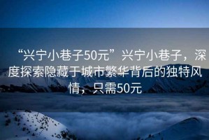 “興寧小巷子50元”興寧小巷子，深度探索隱藏于城市繁華背后的獨特風情，只需50元
