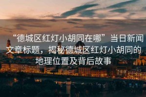 “德城區(qū)紅燈小胡同在哪”當(dāng)日新聞文章標(biāo)題，揭秘德城區(qū)紅燈小胡同的地理位置及背后故事