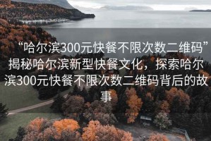 “哈爾濱300元快餐不限次數(shù)二維碼”揭秘哈爾濱新型快餐文化，探索哈爾濱300元快餐不限次數(shù)二維碼背后的故事
