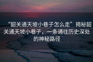 “韶關(guān)通天坡小巷子怎么走”揭秘韶關(guān)通天坡小巷子，一條通往歷史深處的神秘路徑