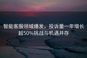 智能客服領(lǐng)域爆發(fā)，投訴量一年增長超50%挑戰(zhàn)與機遇并存