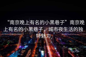 “南京晚上有名的小黑巷子”南京晚上有名的小黑巷子，城市夜生活的獨(dú)特魅力
