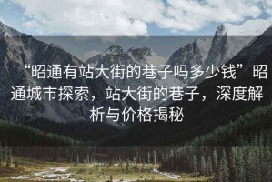 “昭通有站大街的巷子嗎多少錢”昭通城市探索，站大街的巷子，深度解析與價格揭秘