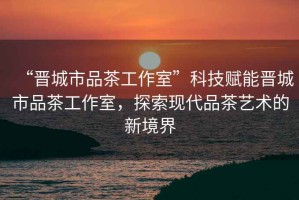 “晉城市品茶工作室”科技賦能晉城市品茶工作室，探索現(xiàn)代品茶藝術(shù)的新境界