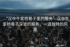“漢中牛家橋巷子里的服務(wù)”漢中牛家橋巷子深處的服務(wù)，一道獨(dú)特的風(fēng)景