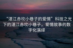 “湛江赤坎小巷子的愛(ài)情”科技之光下的湛江赤坎小巷子，愛(ài)情故事的數(shù)字化演繹