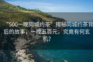 “500一晚同城約茶”揭秘同城約茶背后的故事，一晚五百元，究竟有何玄機(jī)？